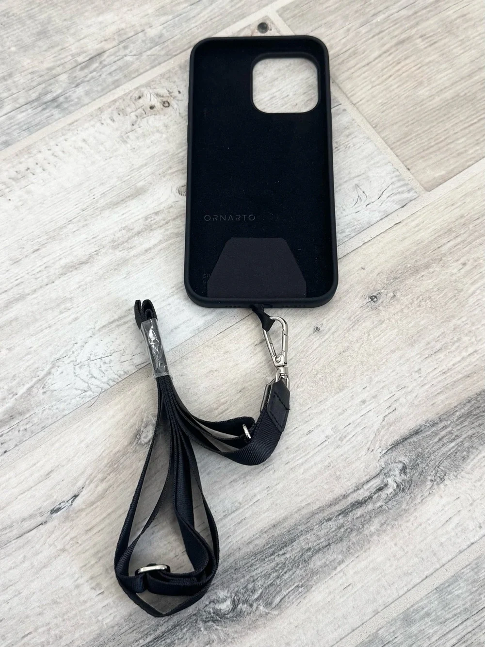 Black Protective Silicone Lanyard iPhone Protective Case